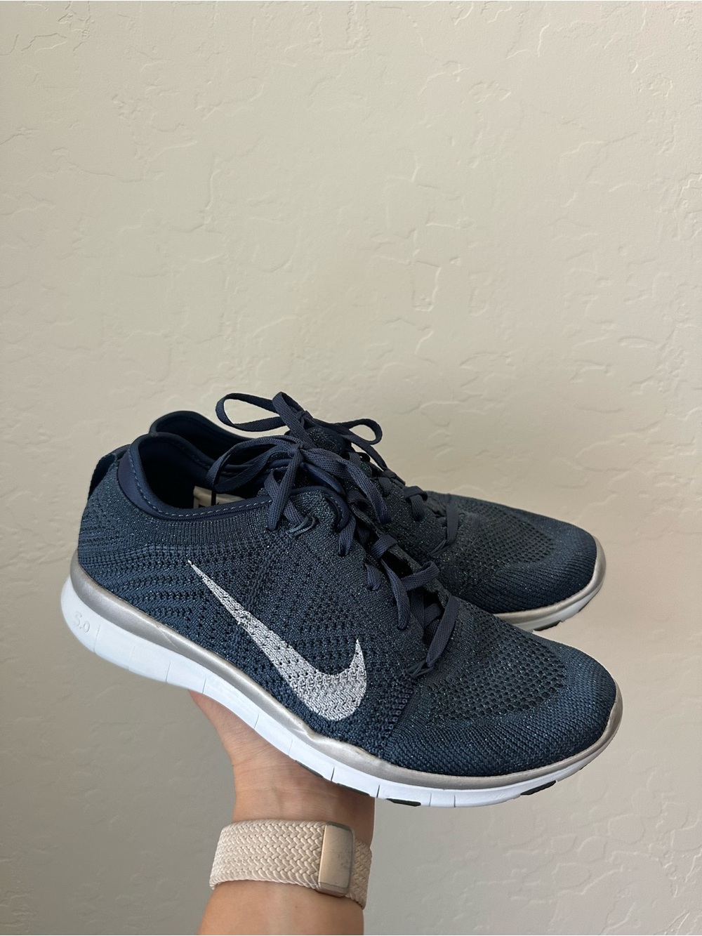 Nike Free 5.0 TR Flyknit Metallic Blue Women’s Size 8